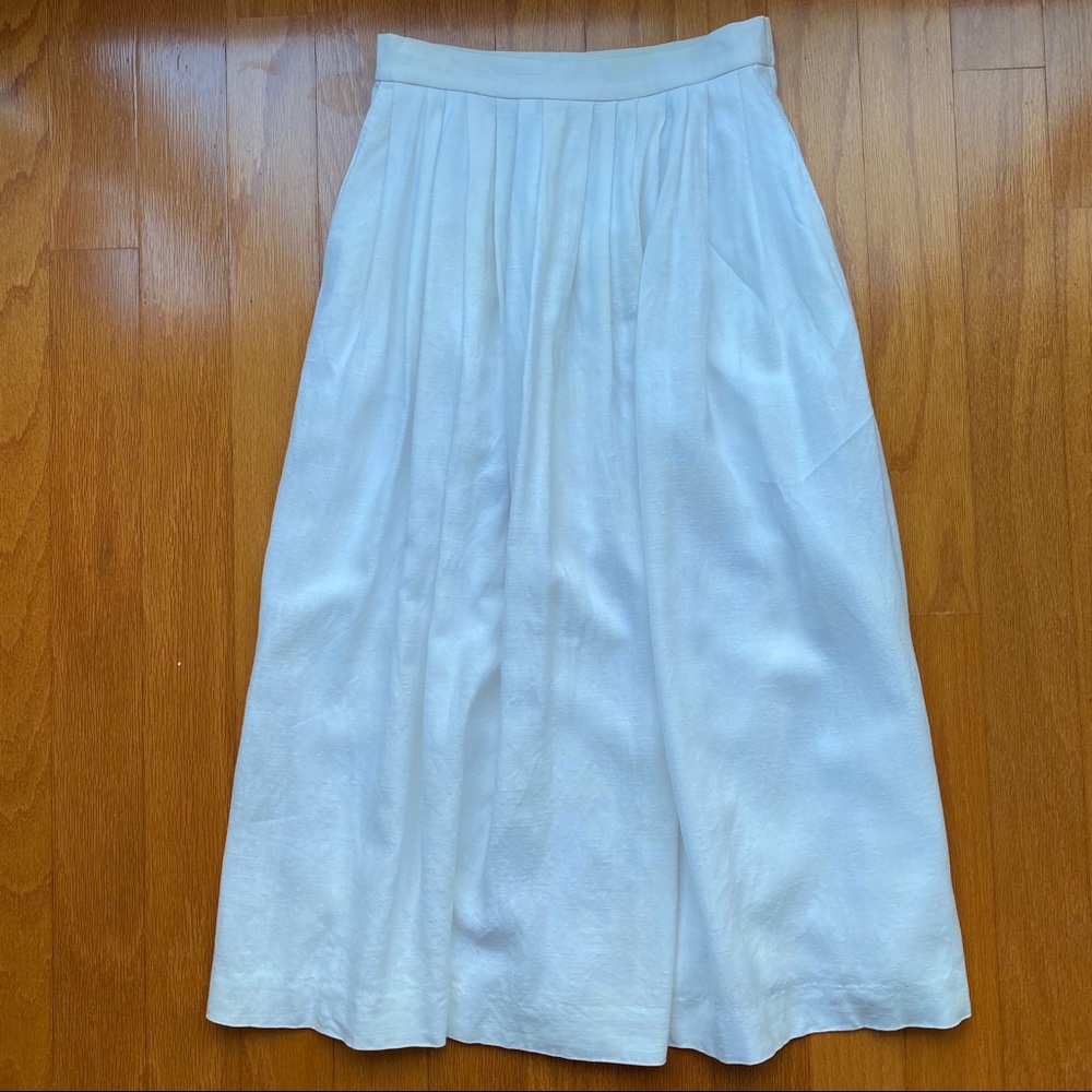 1980’s White linen Jim Heilman full skirt
